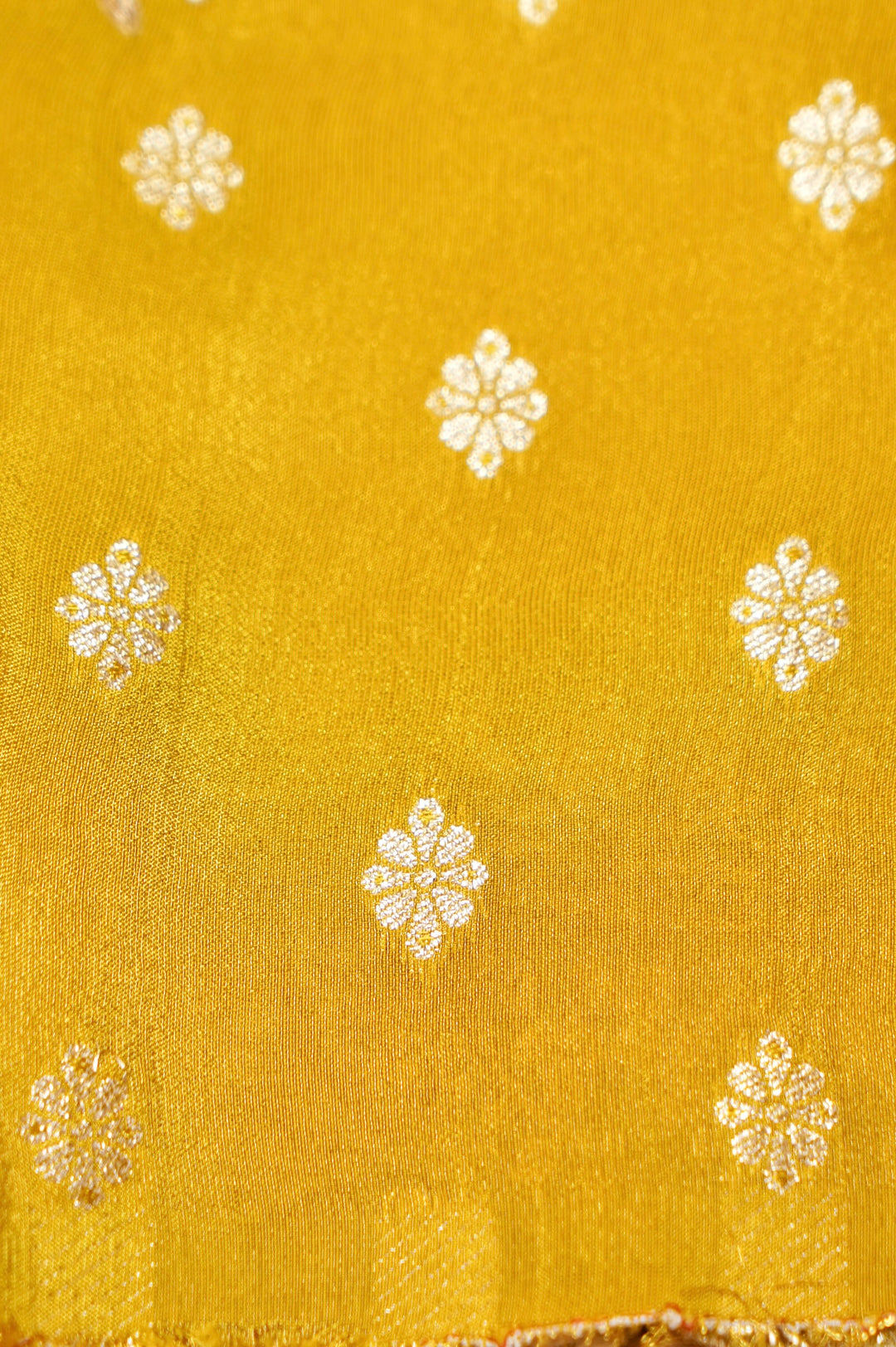 Opulent Golden Banarasi Soft Brocade Saree with Pita Zari Hand Embroidery