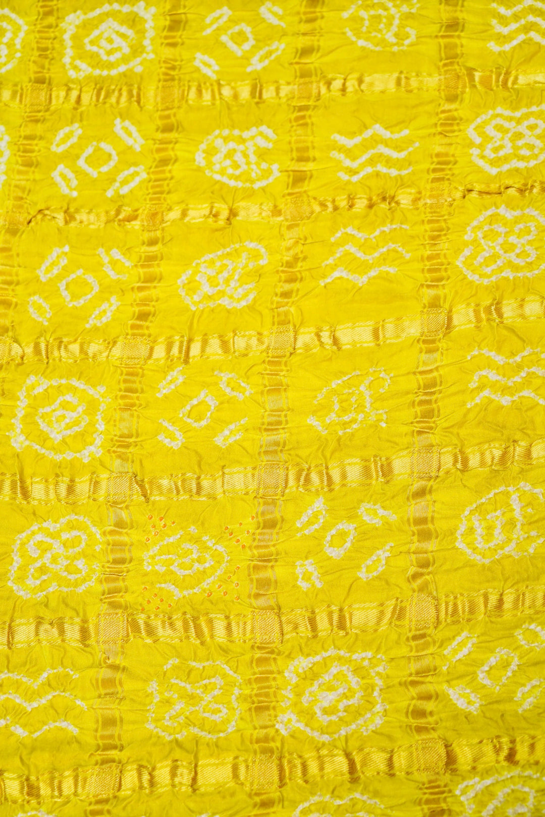 Sunny Elegance Yellow Gharchola Silk Saree for Haldi Ceremony with Zari Checks