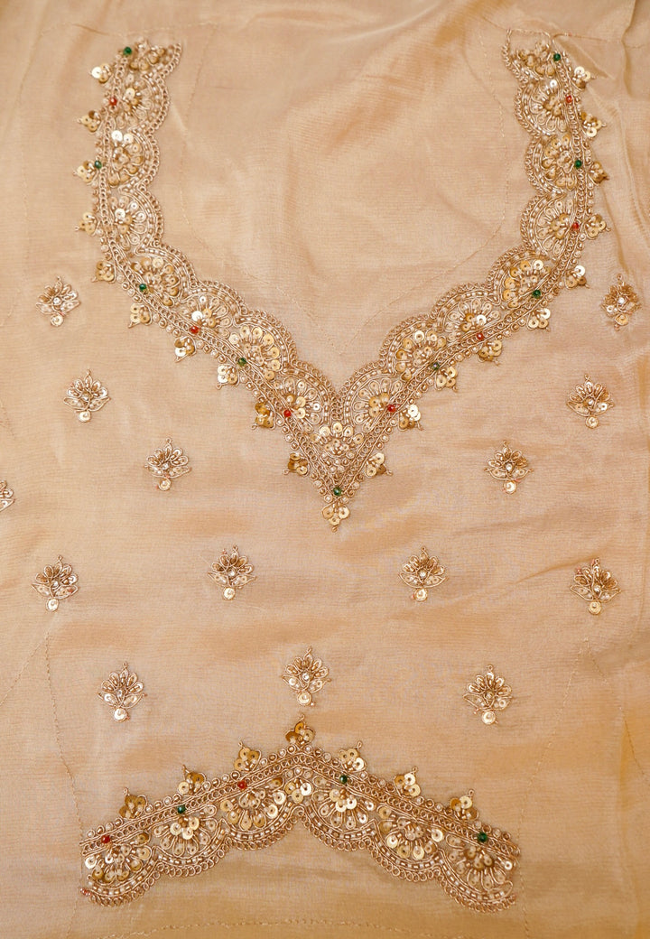 Rose Gold Sona Rupa Glow Designer Tissue Silk Embroidery Saree View 7