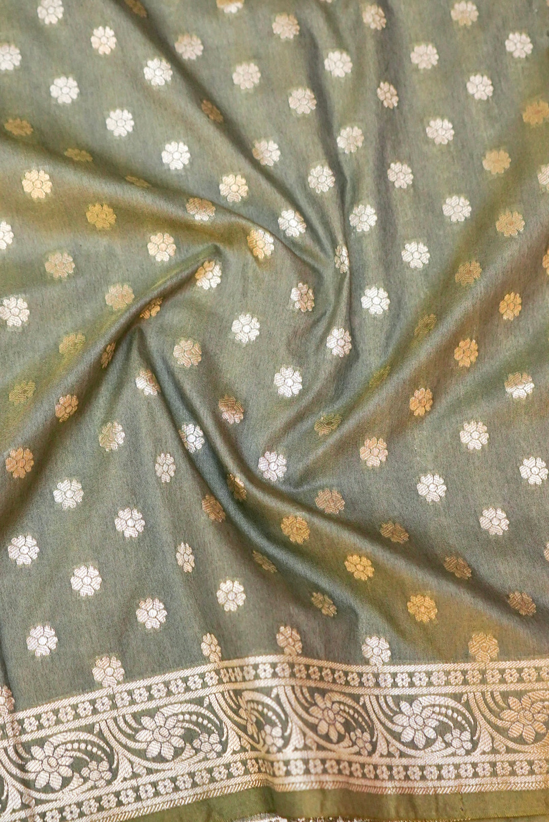 Pista Green Bridal Banarasi Silk Jaal Suit with Banarasi Booti Dupatta