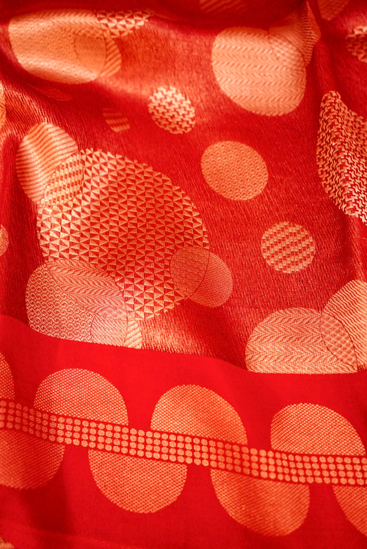 Red Pure Organza Silk Saree with Brocade Organza Body and Silk Border