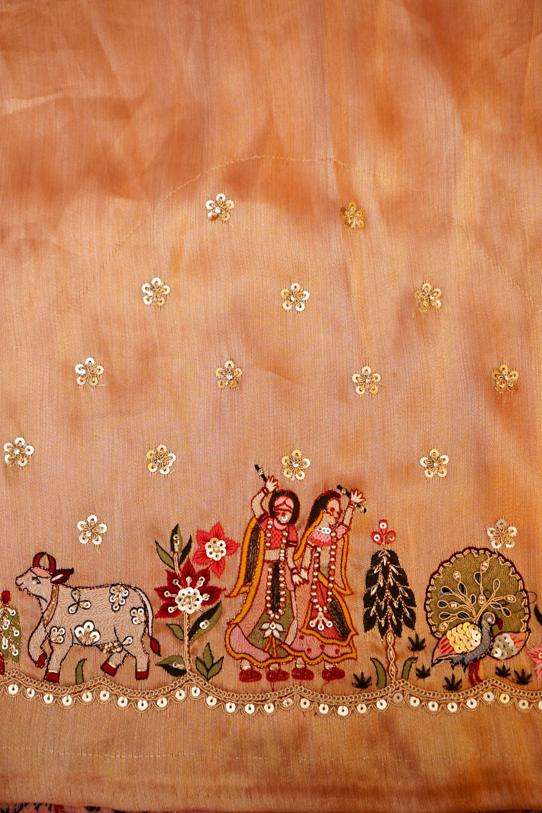 Gulab Meher – Designer Pink Tissue Silk Saree Meenakari Hand Embroidery Work