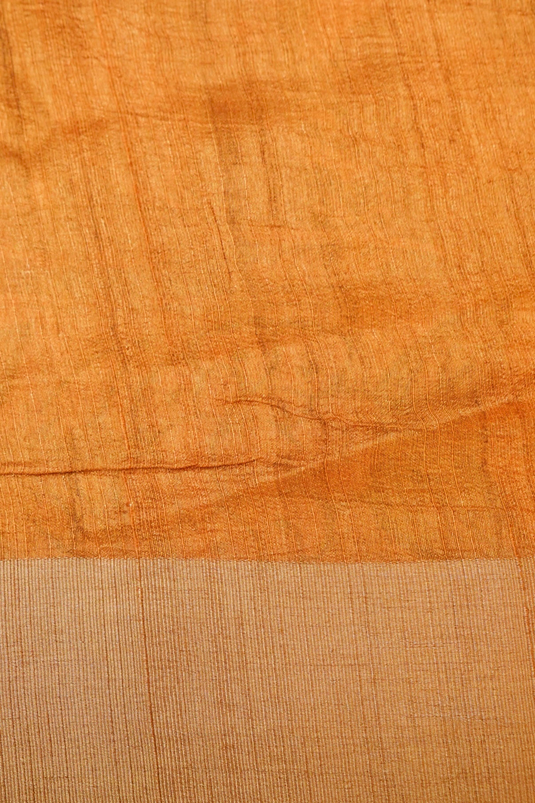 Grey Tussar Silk Saree with Kalamkari Floral Print Body &amp; Animal Motif Pallu