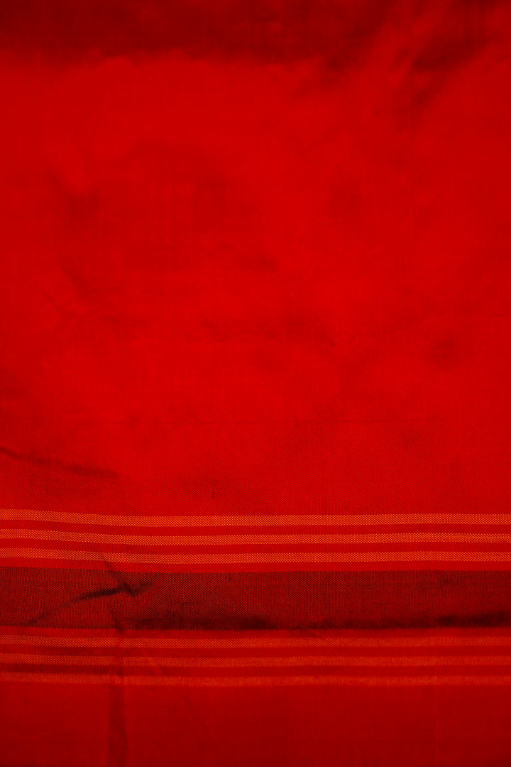 Red Pure Ikkat Patola Saree with Zardozi Embroidery View 6
