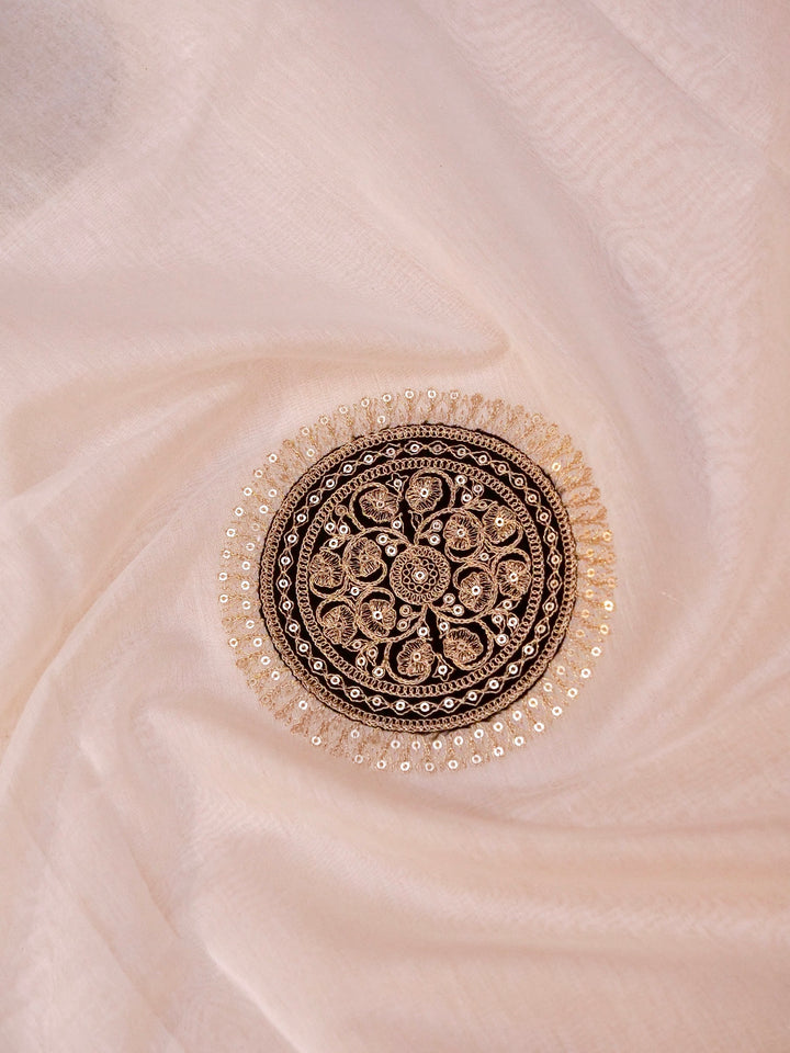 Pure Handloom Chanderi Silk Suit with Pitta Zari Work White Designer Ethnic Wear View 3