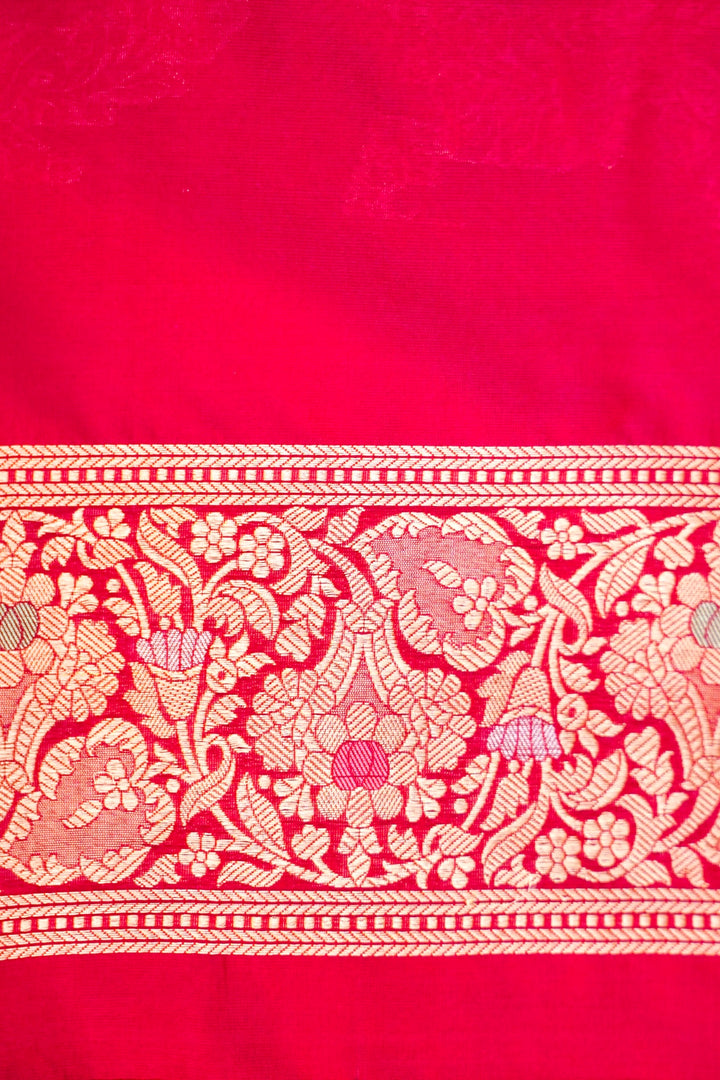 Exquisite Pink Pure Handloom Katan Silk Banarasi Jangla Saree