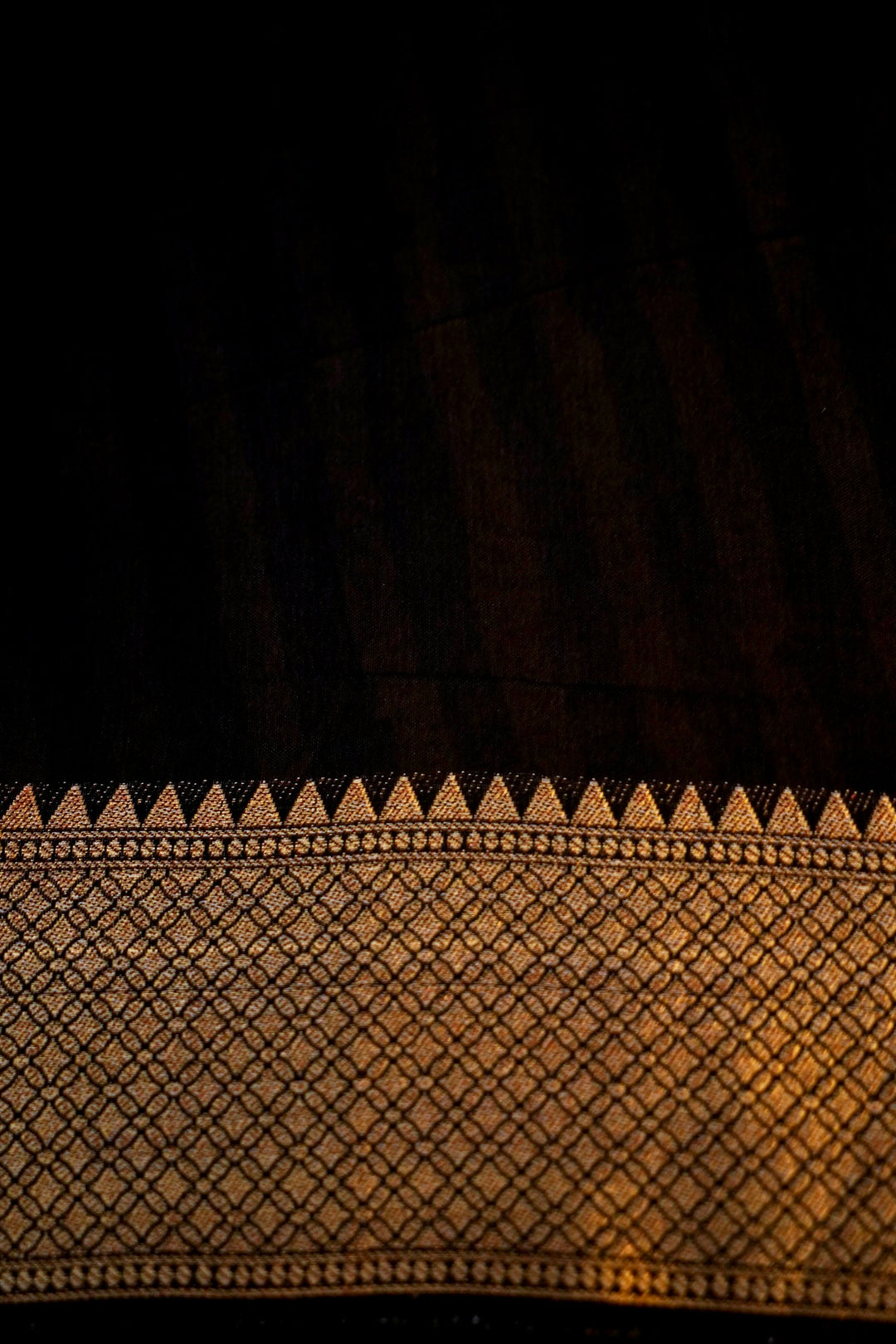 Midnight Majesty Black Designer Banarasi Crepe Silk Printed Saree