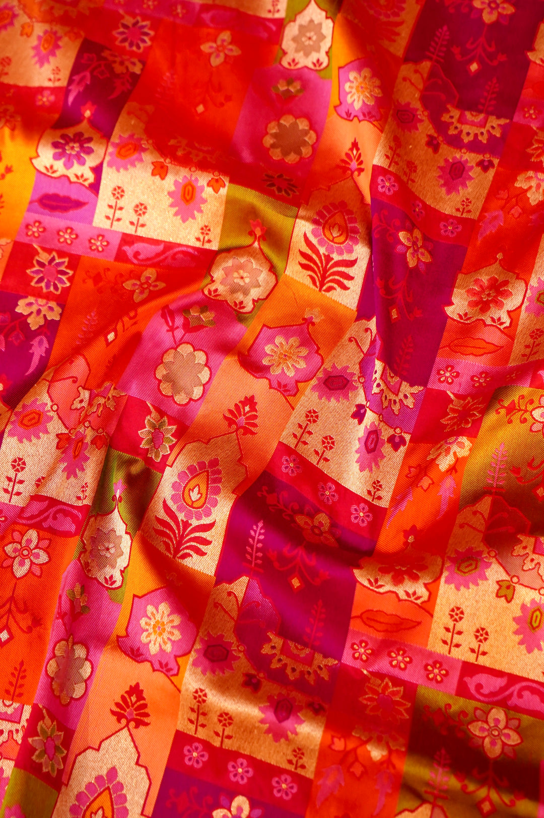 Navrang Tara – Handwoven Rangkat Banarasi Pure Katan Silk Saree