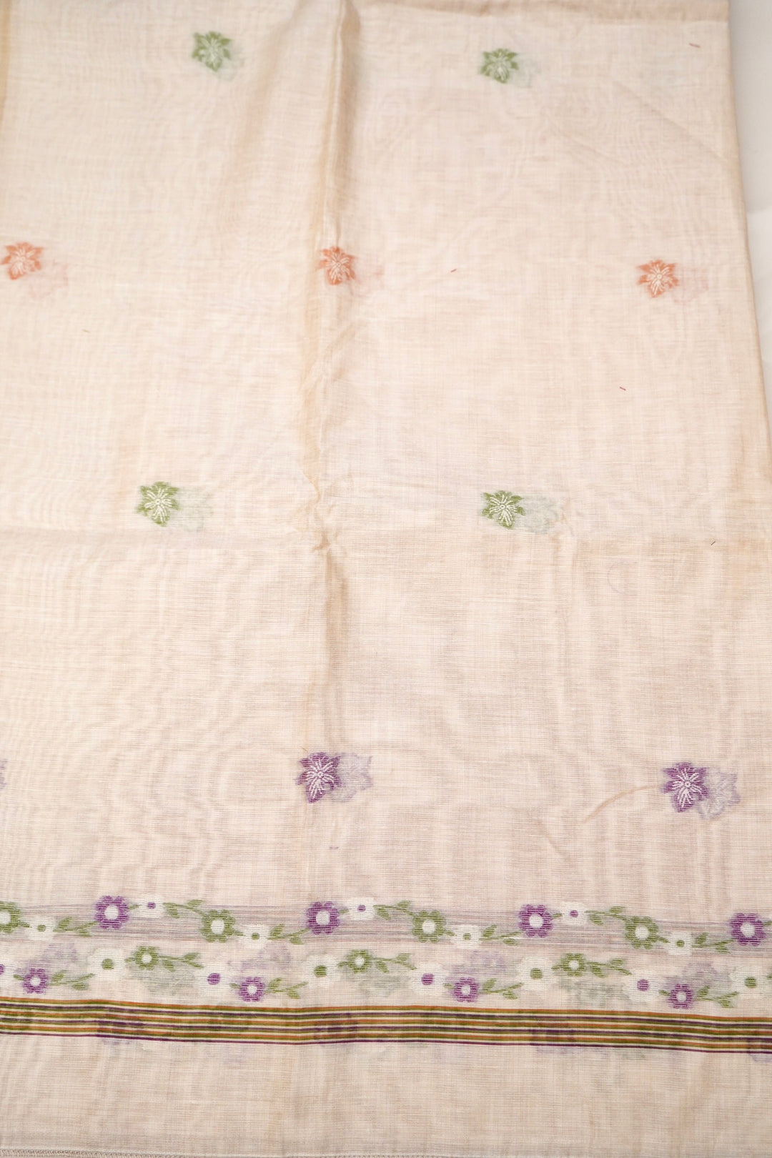 Pure White Meenakari Traditional Cotton Silk Suit Set