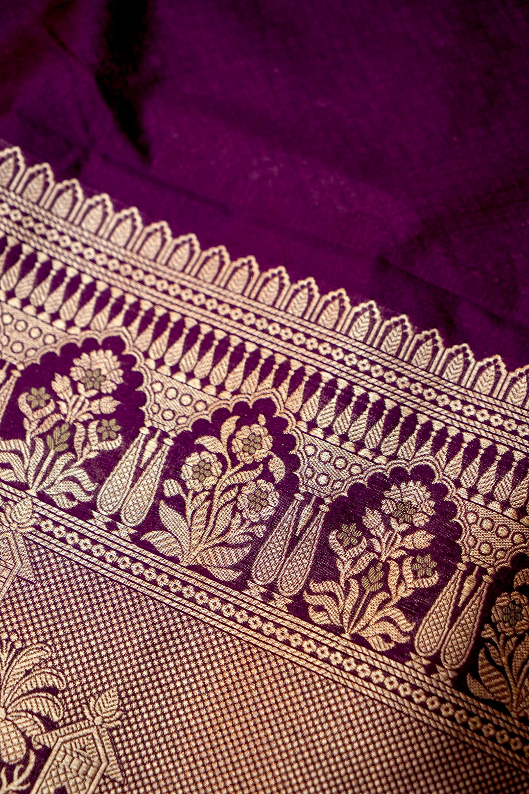 Dark Purple Modal Silk Co-Ord Set with Heritage Woven Design