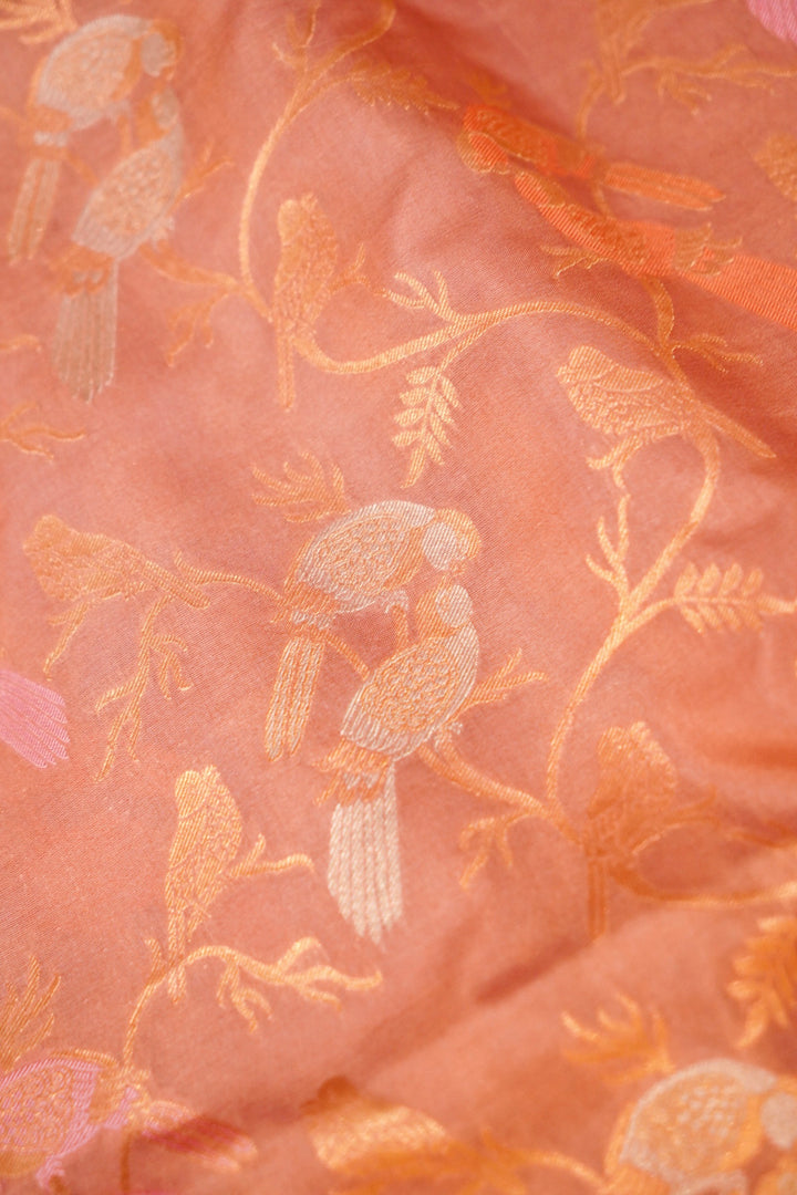 Handwoven Banarasi Mauve Pure Katan Satan Silk Meenakari Saree