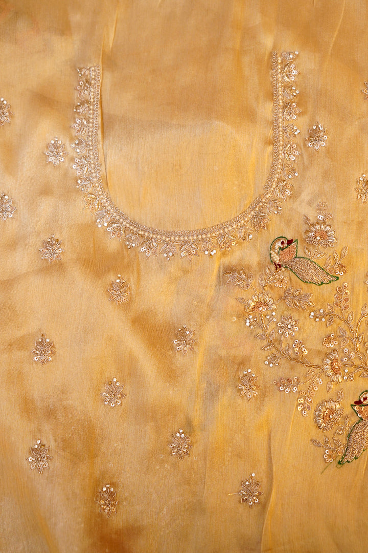 Sunehri Noor – Pure Golden and Silver DesignerTissue Silk Saree