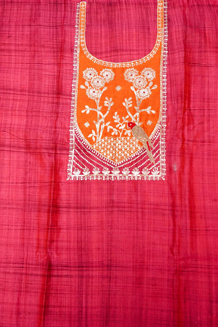 Magenta Pink Pure Mul Silk Suit with Zardozi and Pitta Zari Work