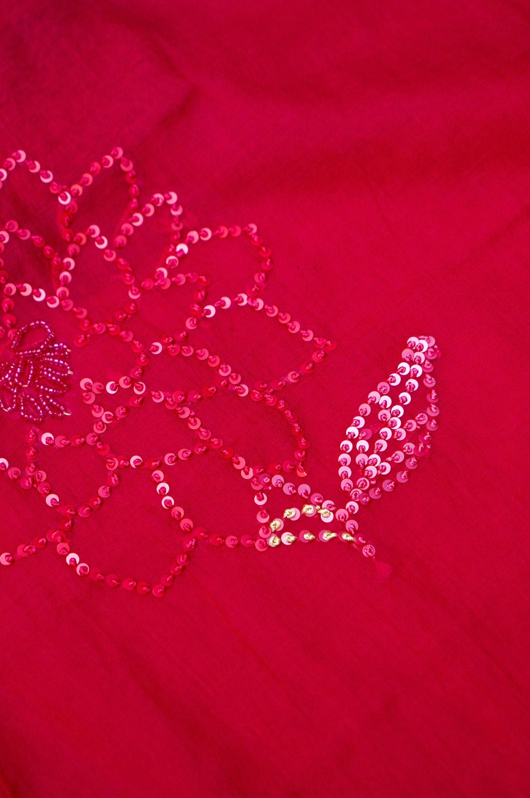 Hot Pink Pure Mul Chanderi Suit Set with Pearl and Sequin Embroidery Dupatta View 4