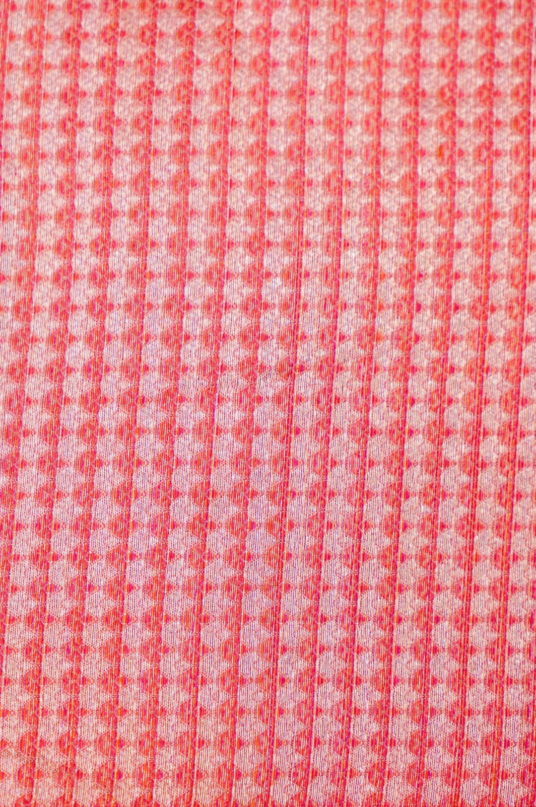 Authentic Pink Banarasi Pure Katan Silk Tanchoi Saree with Handcrafted Figure Patterns