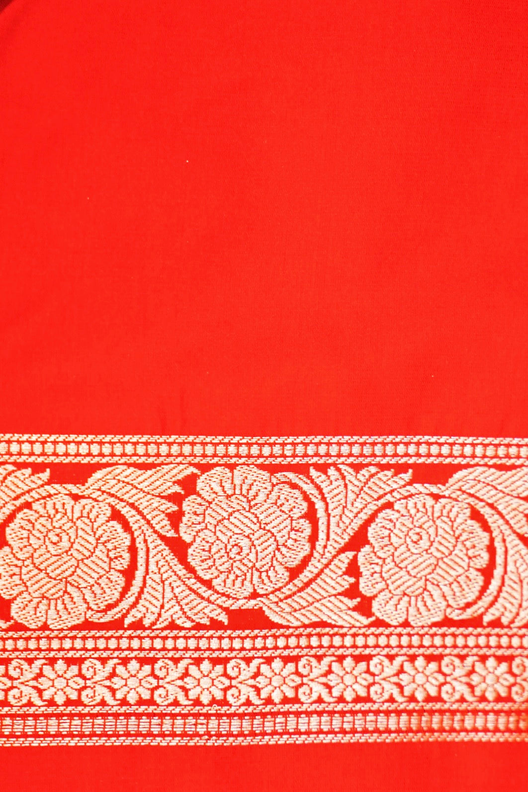 Red Bridal Pure Handloom Banarasi Katan Satin Silk Saree with Meenakari Jangla Design