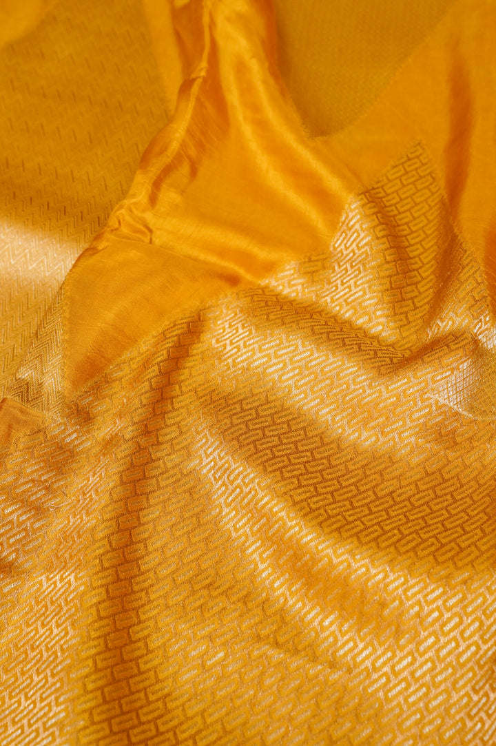 Yellow Contemporary Banarasi Silk Saree with Sona Rupa Zari Weave