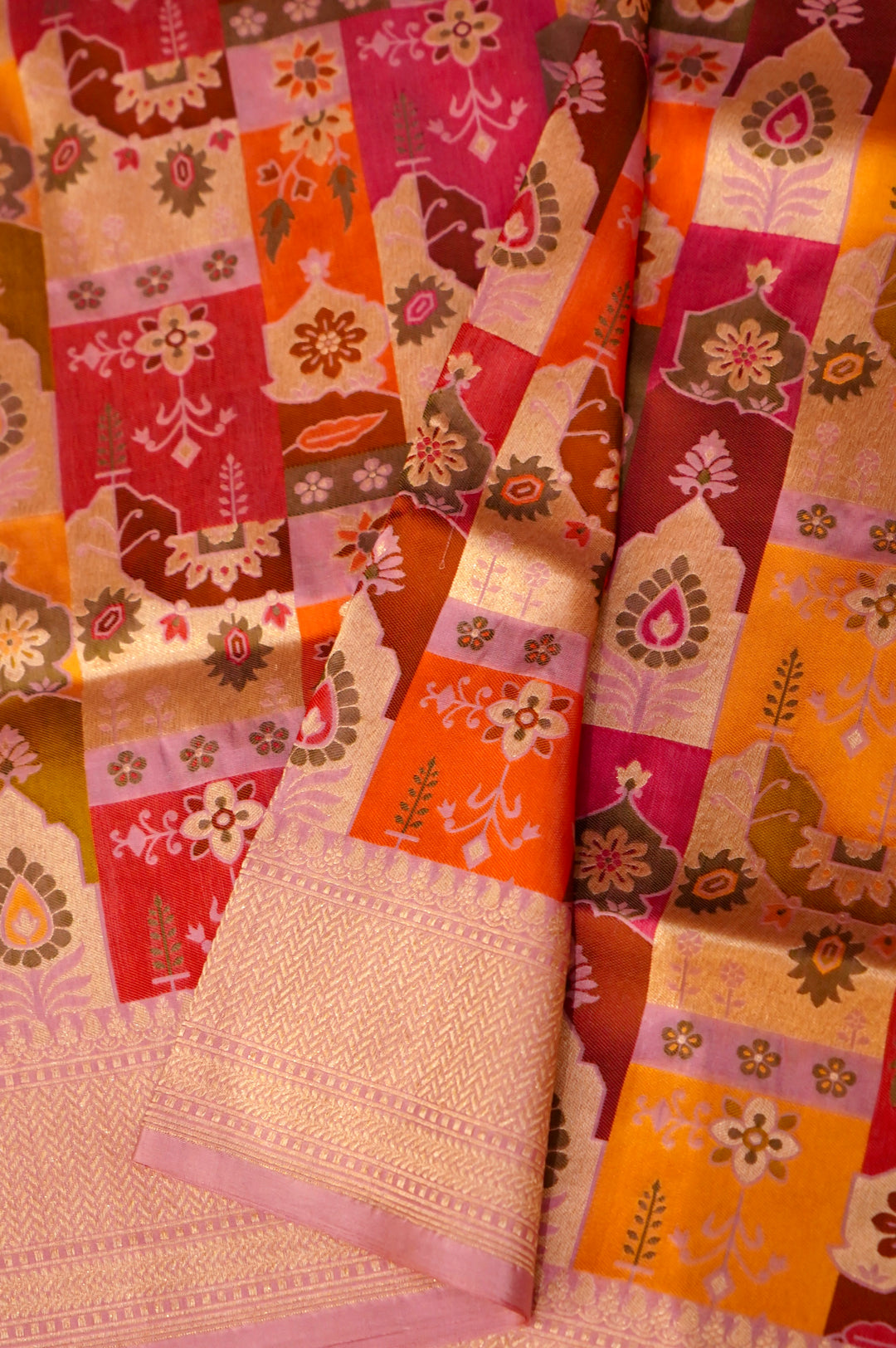 Rangrekha – Handwoven Rangkat Banarasi Pure Katan Silk Saree