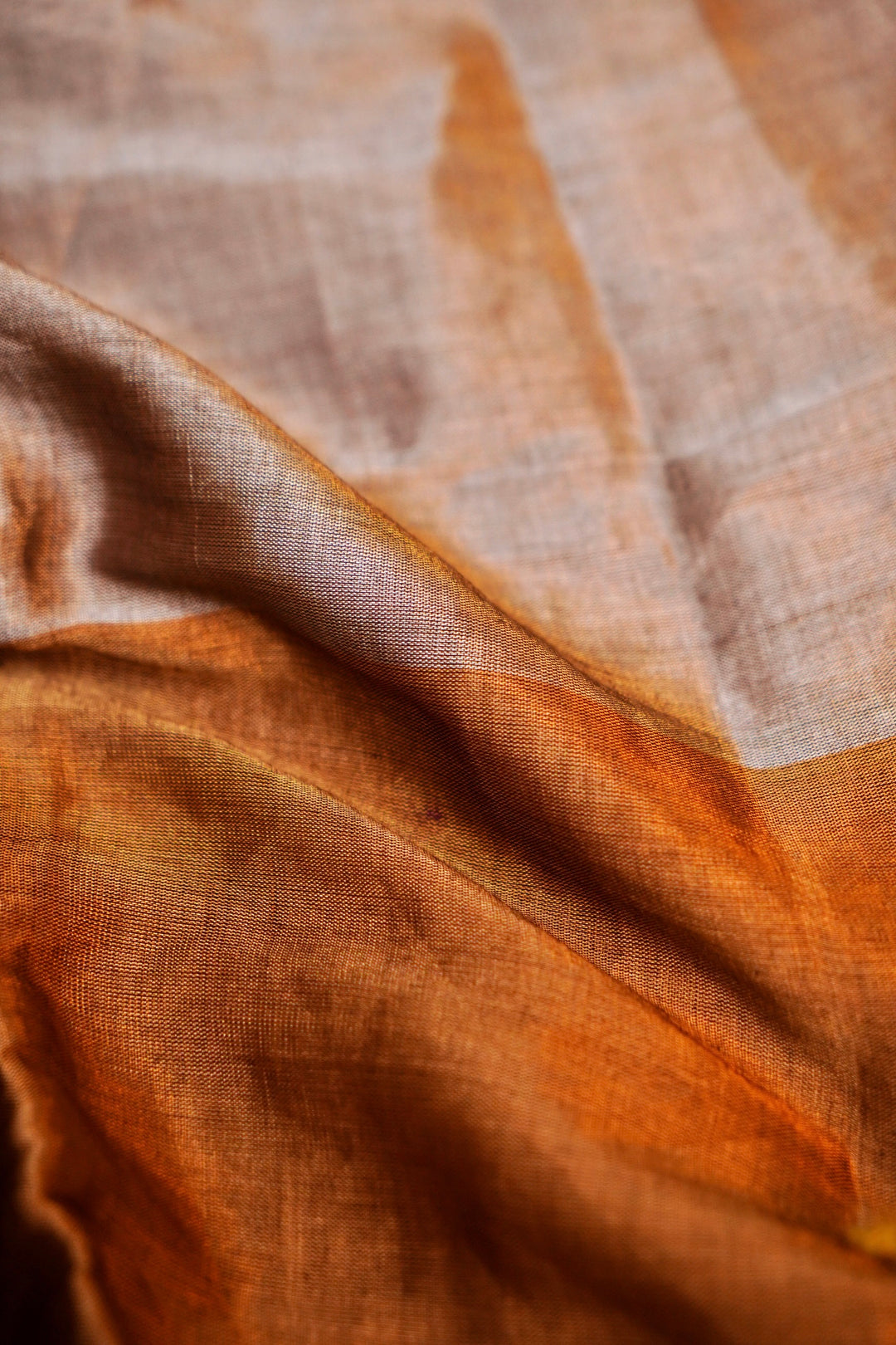 Twilight Elegance Golden & Silver Tissue Silk Saree with Scallop Border