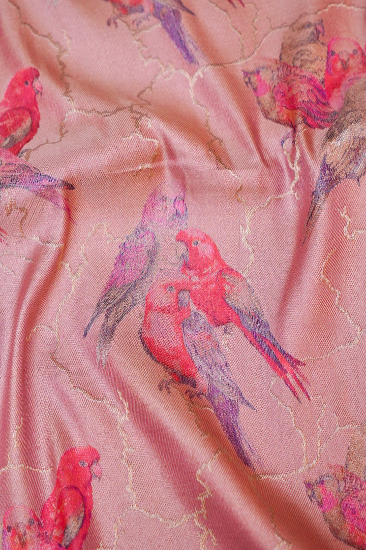 Pink Pure Katan Silk Banarasi Saree – Handcrafted Tanchoi Weave with Artistic Figure Patterns