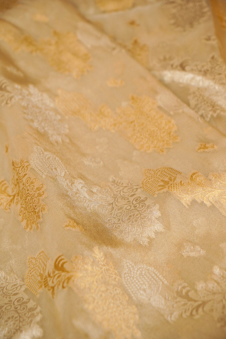 Rose Gold Sona Rupa Glow Designer Tissue Silk Embroidery Saree View 6