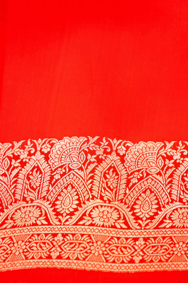 Handwoven Red Banarasi Bridal Katan Silk Saree