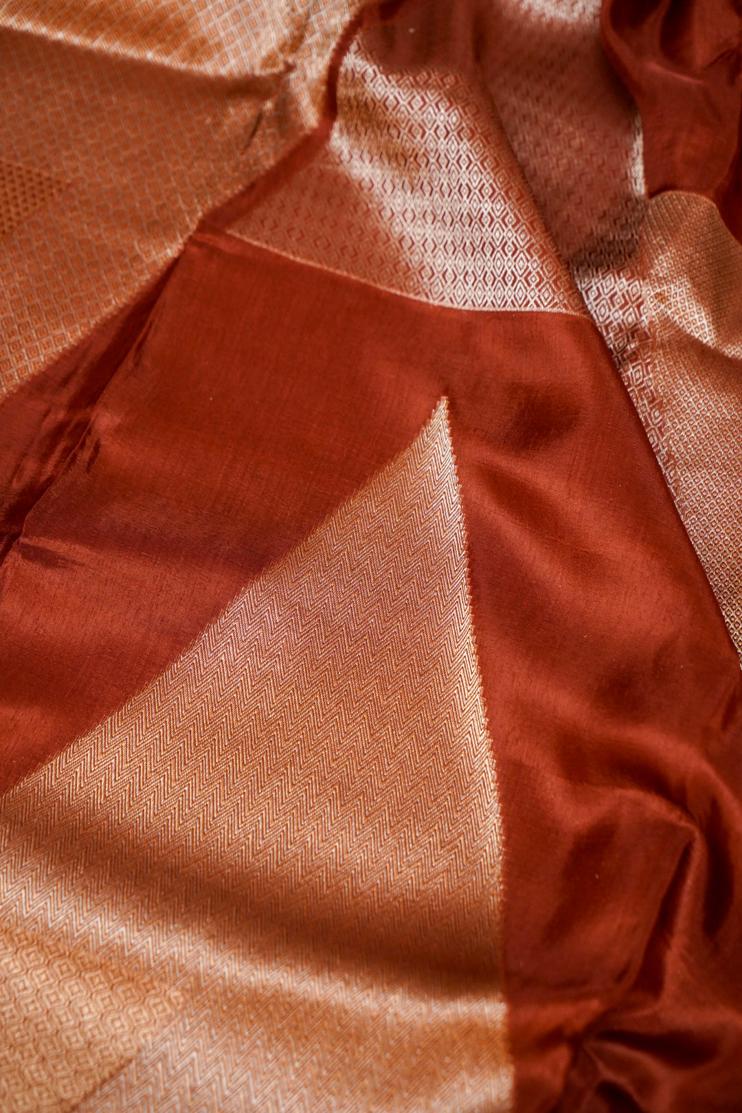 Brown Contemporary Banarasi Silk Saree with Sona Rupa Zari Weave
