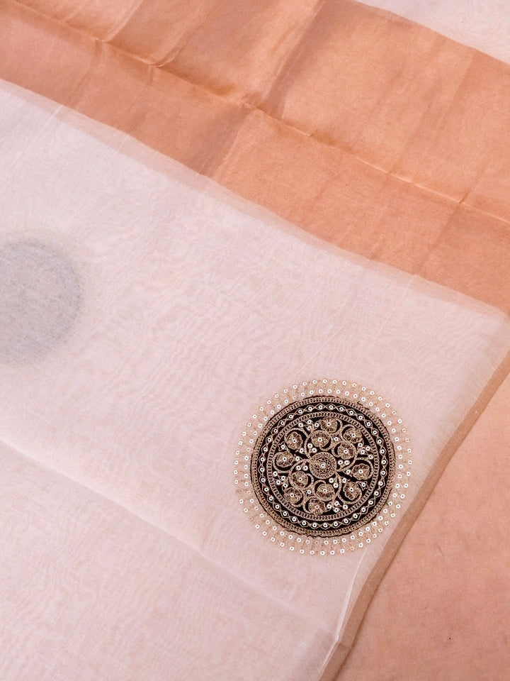 Pure Handloom Chanderi Silk Suit with Pitta Zari Work White Designer Ethnic Wear View 2