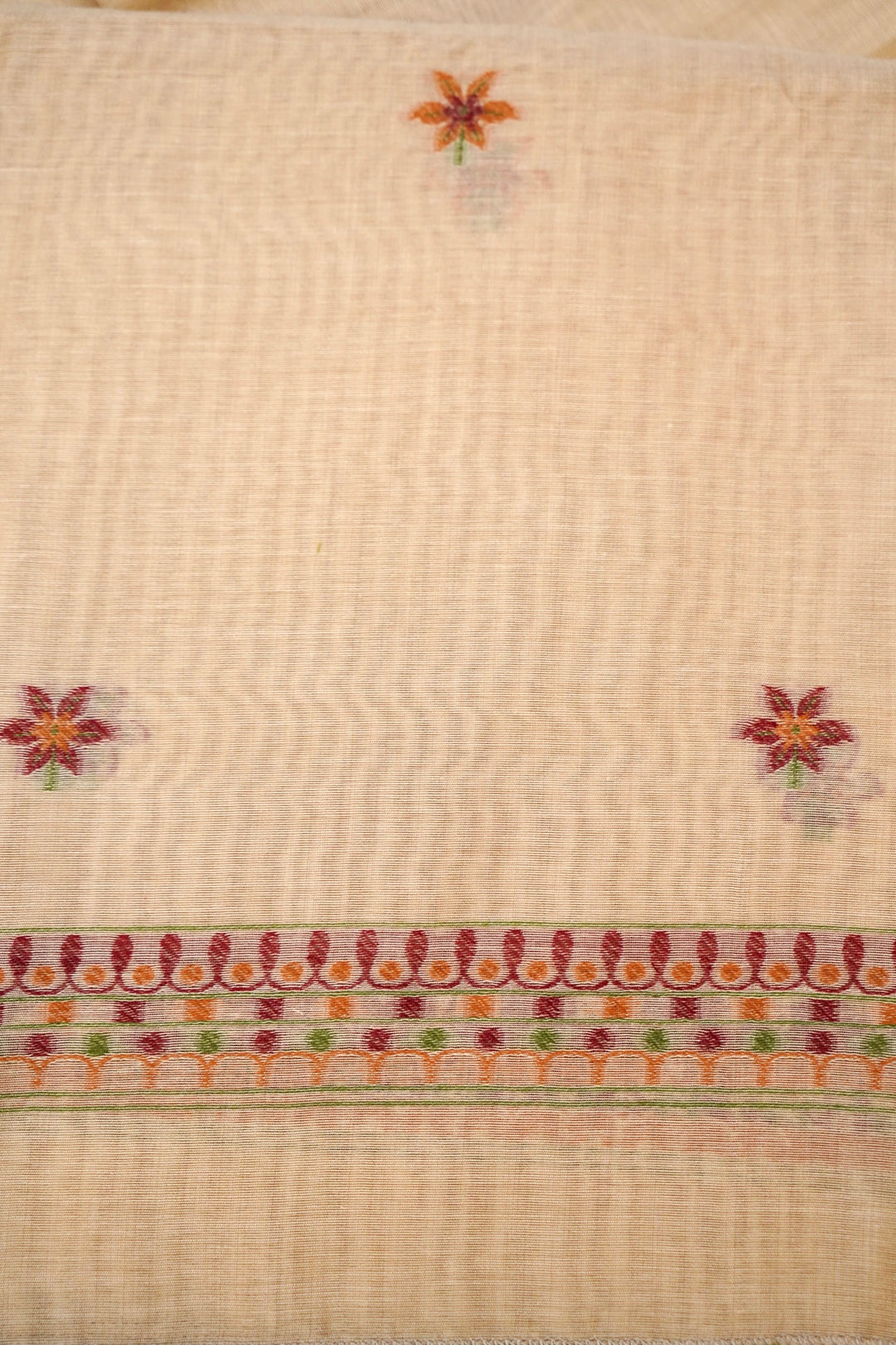 Graceful Beige Meenakari Floral Cotton Silk Suit Set