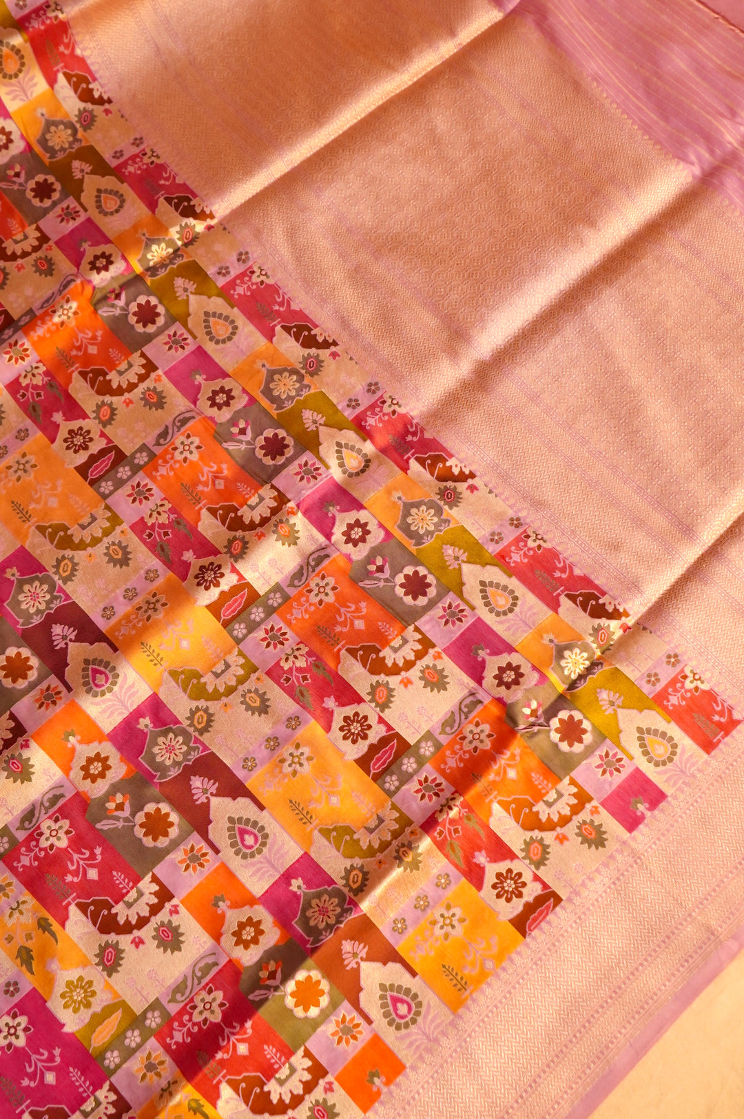 Rangrekha – Handwoven Rangkat Banarasi Pure Katan Silk Saree