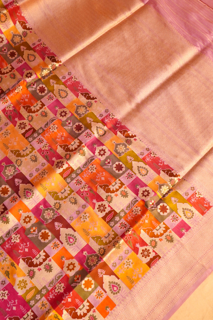 Rangrekha – Handwoven Rangkat Banarasi Pure Katan Silk Saree