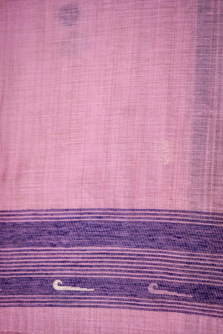 Charming Pink Cotton Silk Saree with Zari Bootidar Weave Jamdani Inspired Pallu Blouse