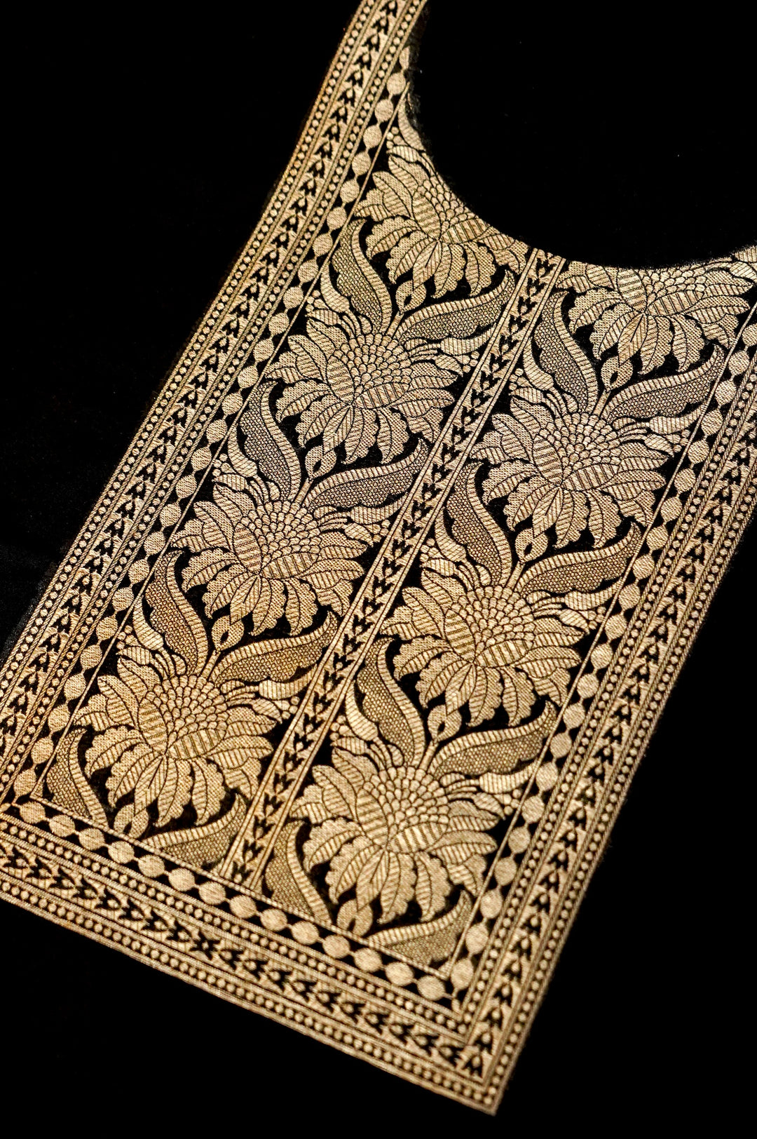 Royal Black Banarasi Silk Unstitched Suit Set