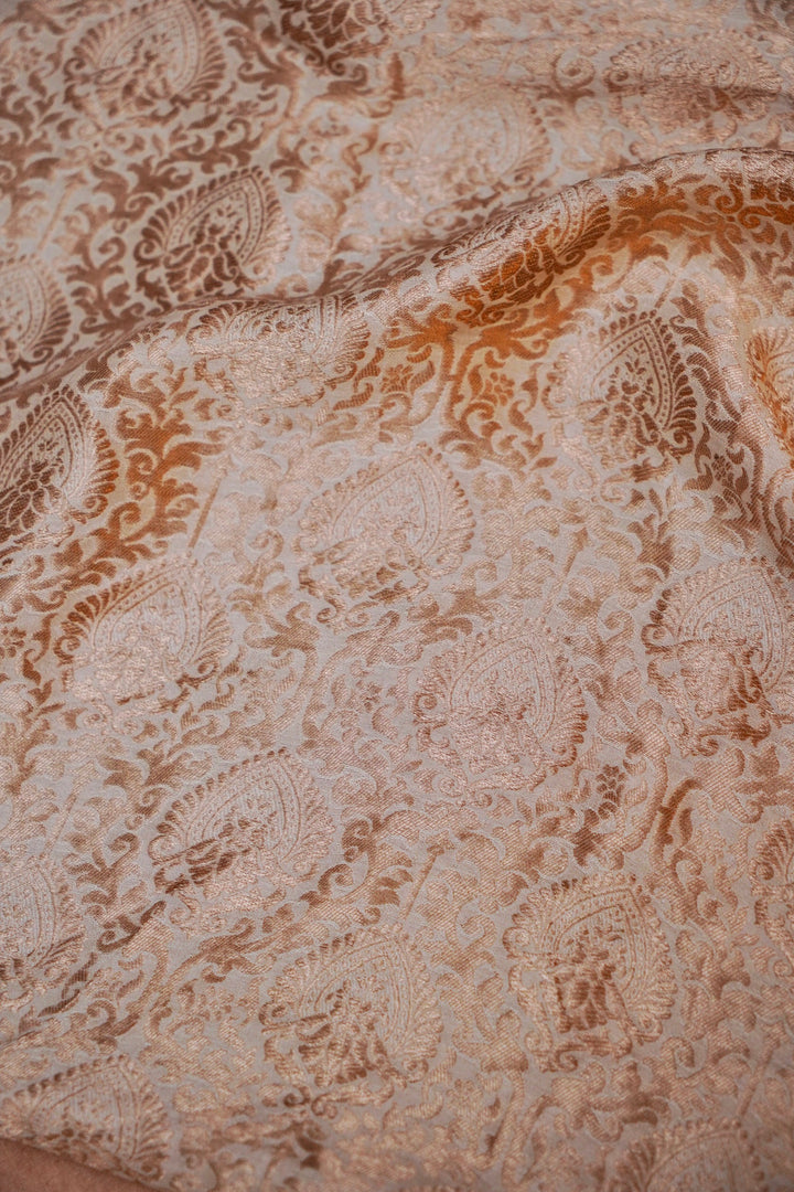 Handwoven Banarasi Dyeable Pure Katan Silk Brocade Fabric