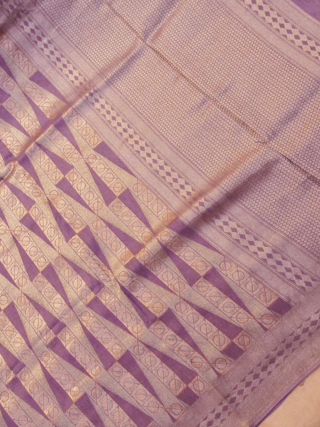 Banarasi Mauve Crepe Silk Saree with Zari Woven Design