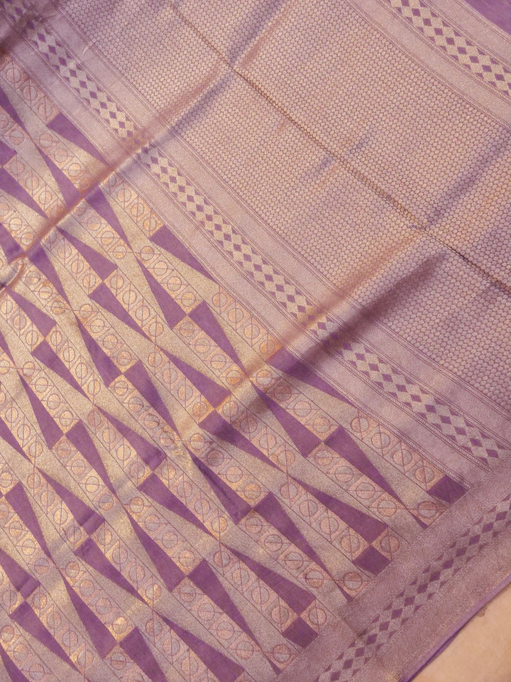 Banarasi Mauve Crepe Silk Saree with Zari Woven Design
