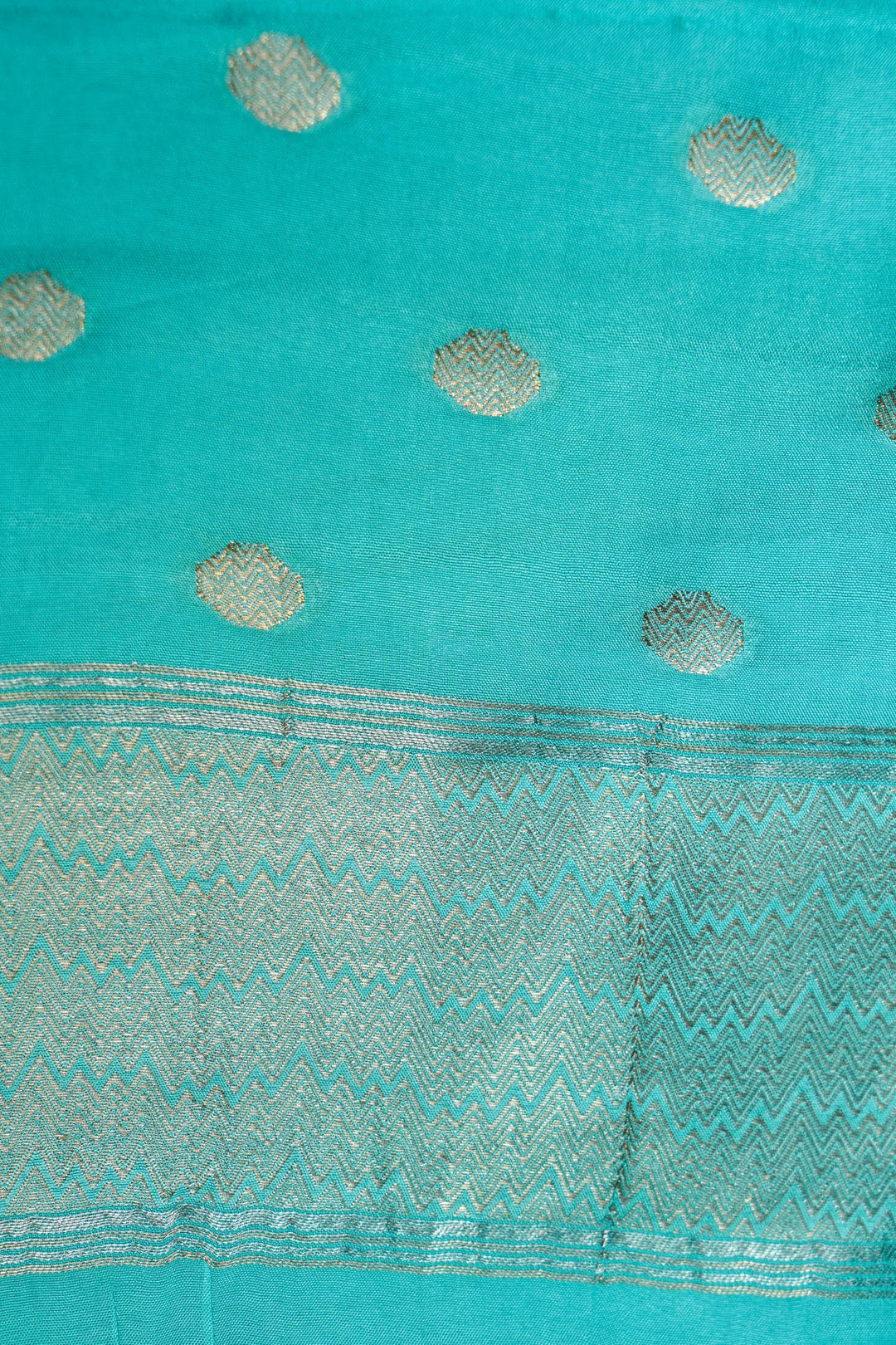 Aqua Green Pure Mashru Saree with Contemporary Design Patterns