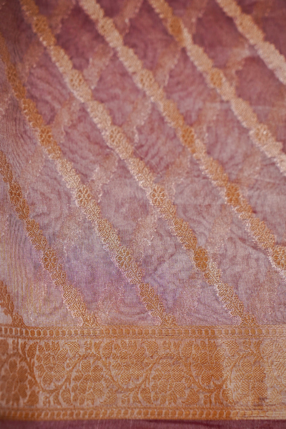Pink Majesty Pure Banarasi Brocade Katan Silk Saree View 5