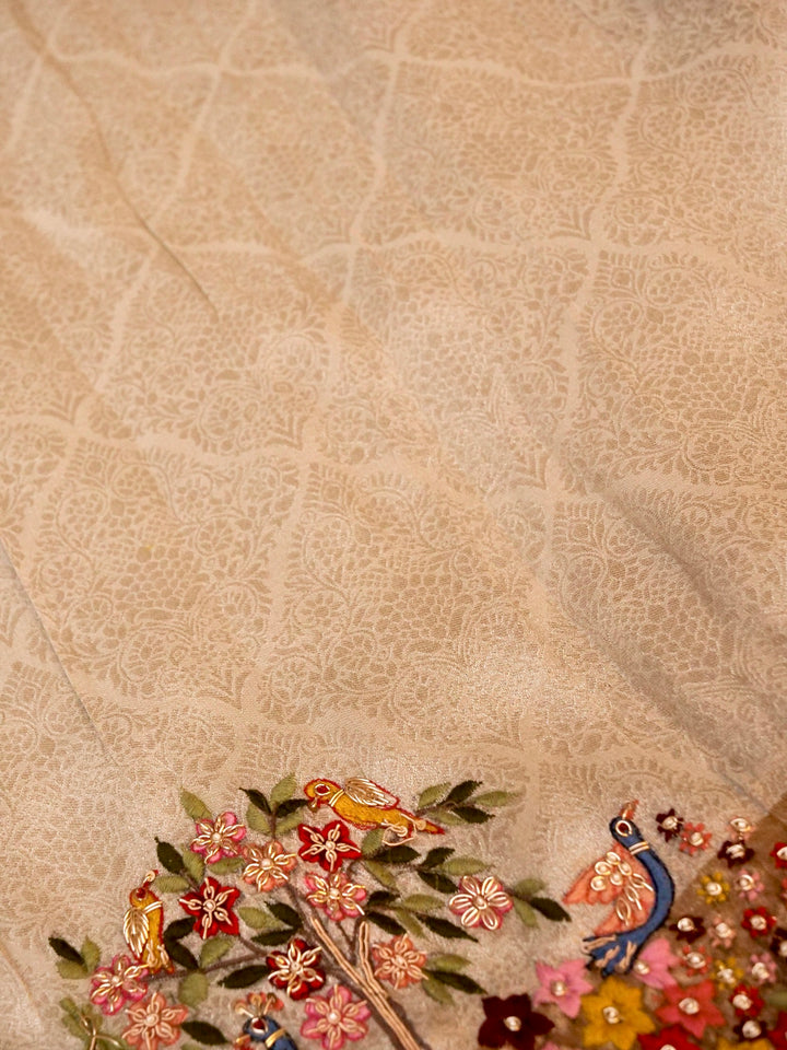 Banarasi Soft Silk Brocade Saree with Meenakari Zardozi Embroidery