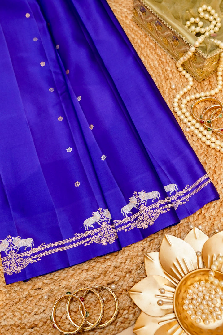 Handwoven Banarasi Pure Mashru Satin Silk Pichwai Saree View 1