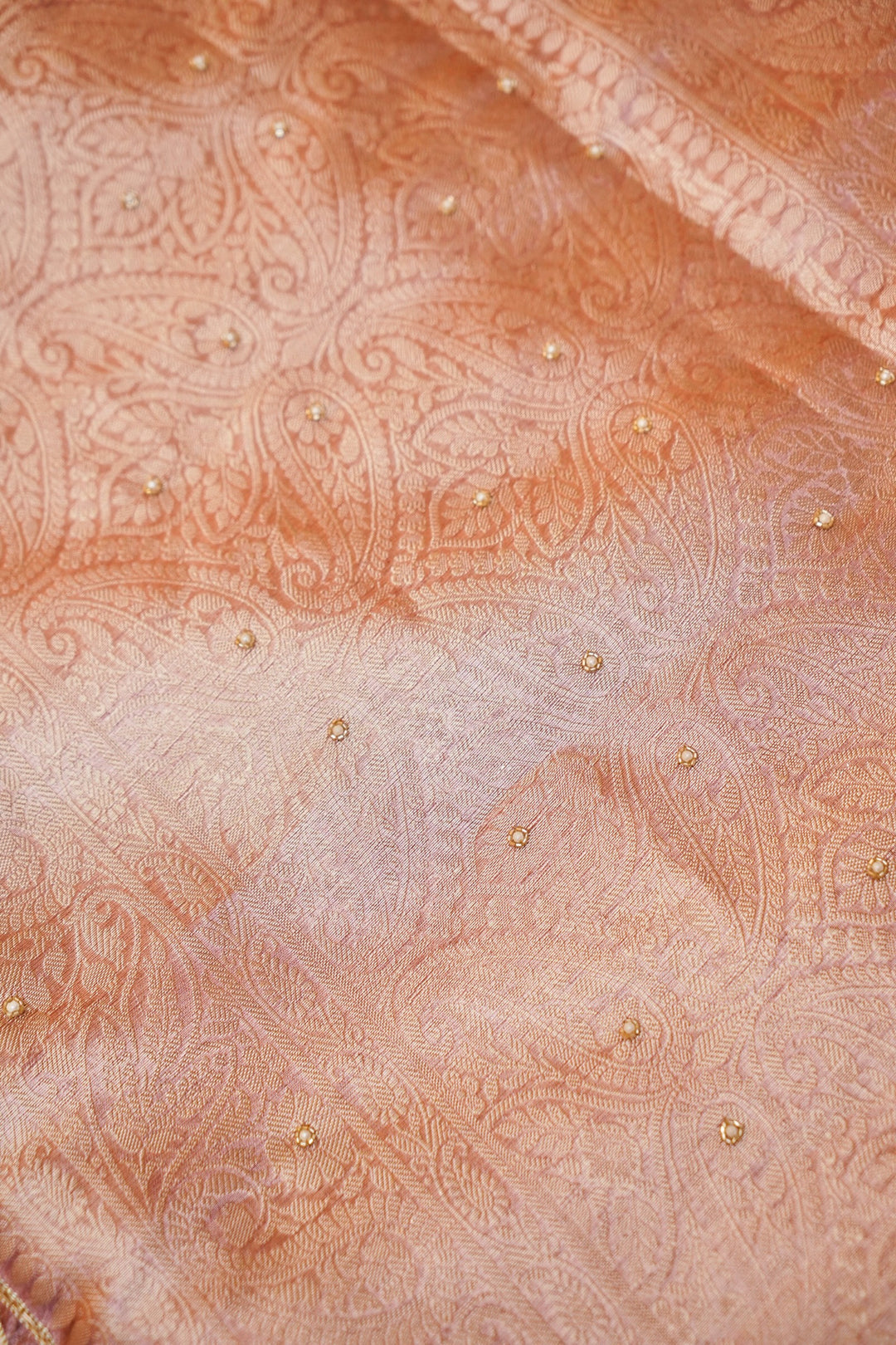 Onion Pink Maharani Tissue Silk Pichwai Motif Saree