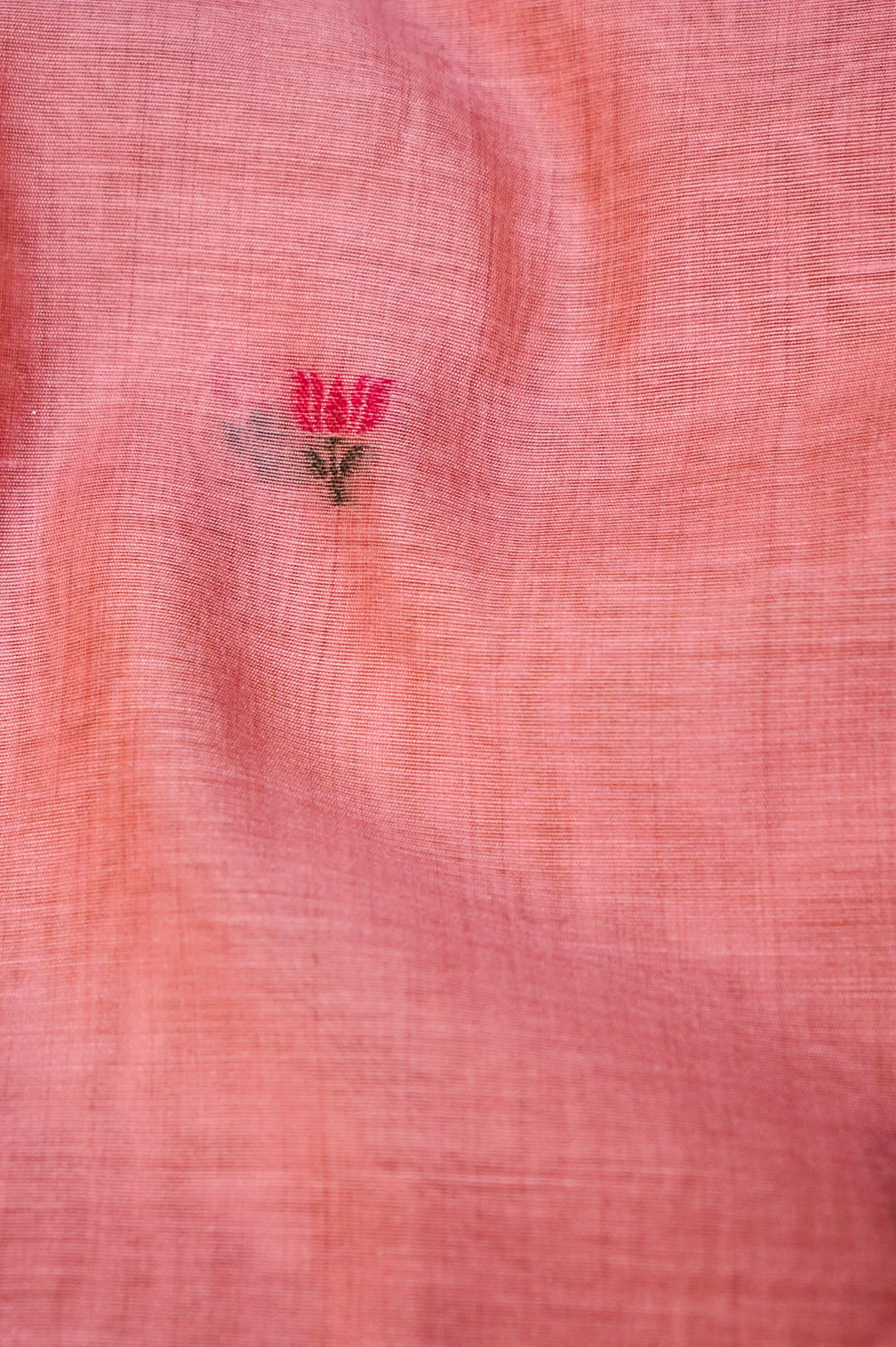 Blush Pink Handwoven Linen Unstitched Suit Set with Floral Woven Dupatta