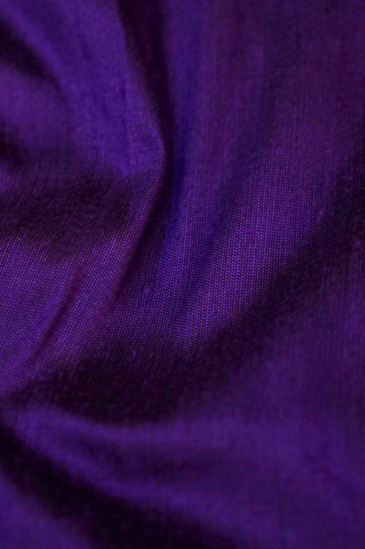 Violet Pure Chanderi Silk Suit Set with Antique Embroidery