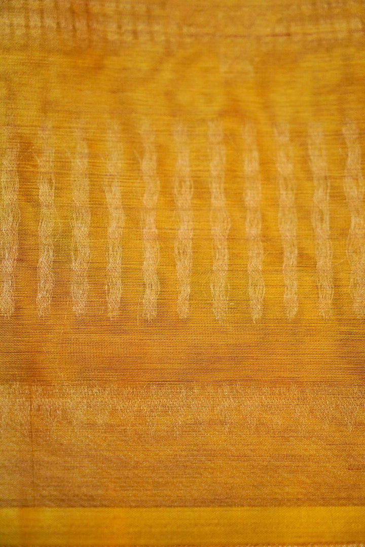 Banarasi Golden Tissue Silk Saree with Silver Zari Weave