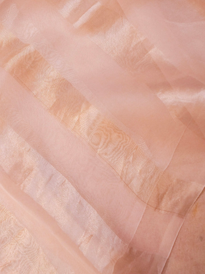 Pastel Pink Pure Chiniya Silk Printed Suit with Kadwa Organza Dupatta View 5