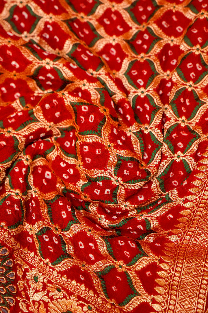 Handwoven Meenakari Pure Khaddi Georgette Kimkhwab Saree View 5