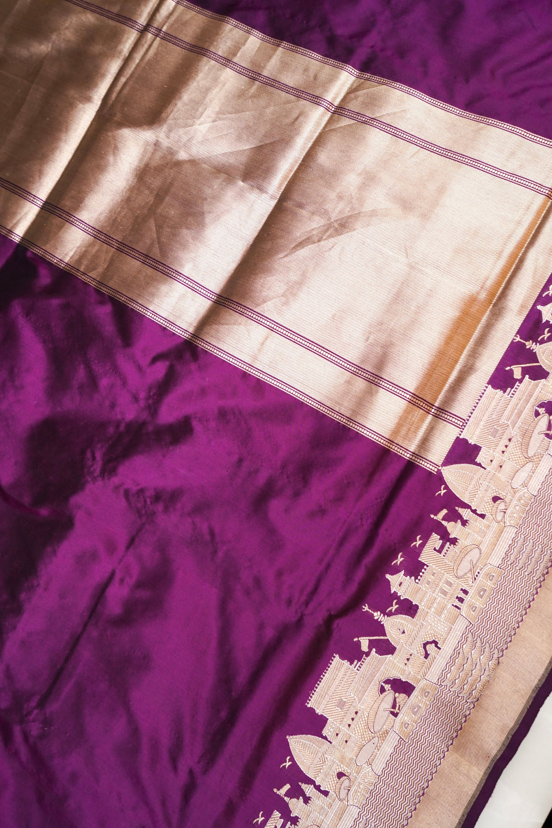 Pure Banarasi Katan Silk Handloom Kadwa Ghat Saree