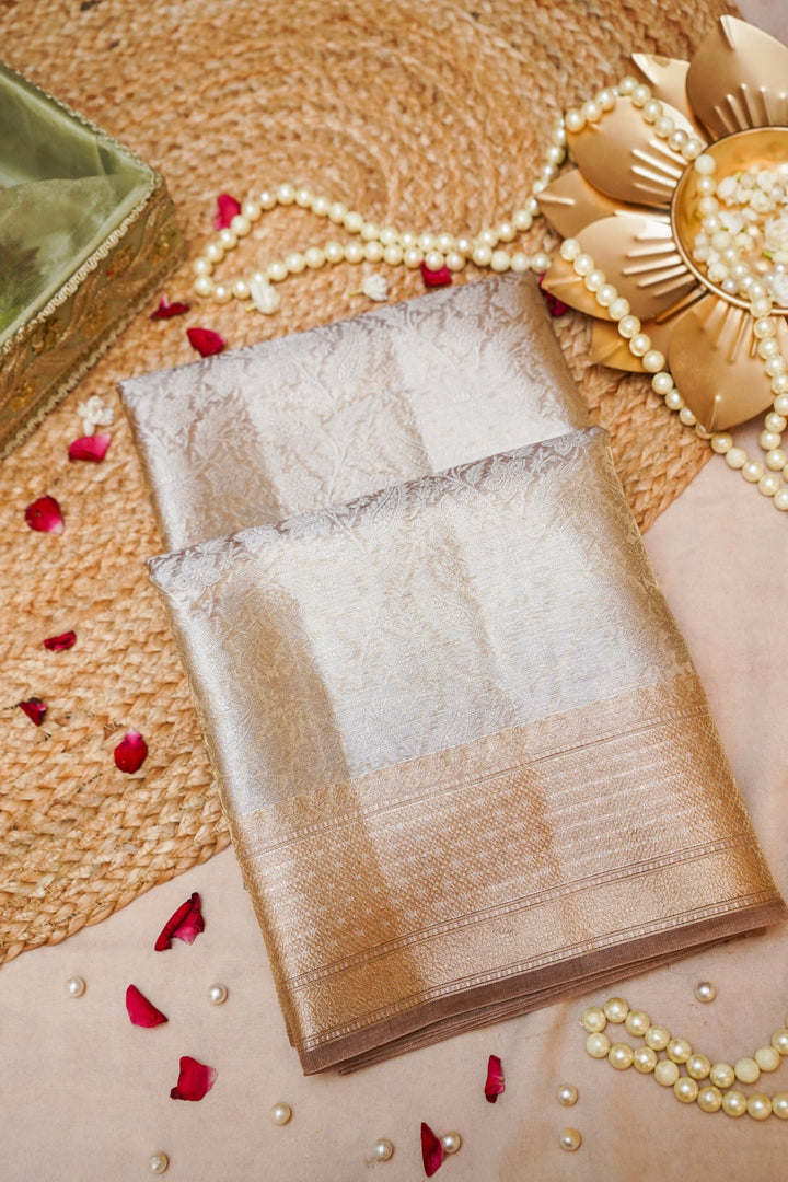 Mauve Majesty Pure Brocade Katan Silk Banarasi Saree View 1