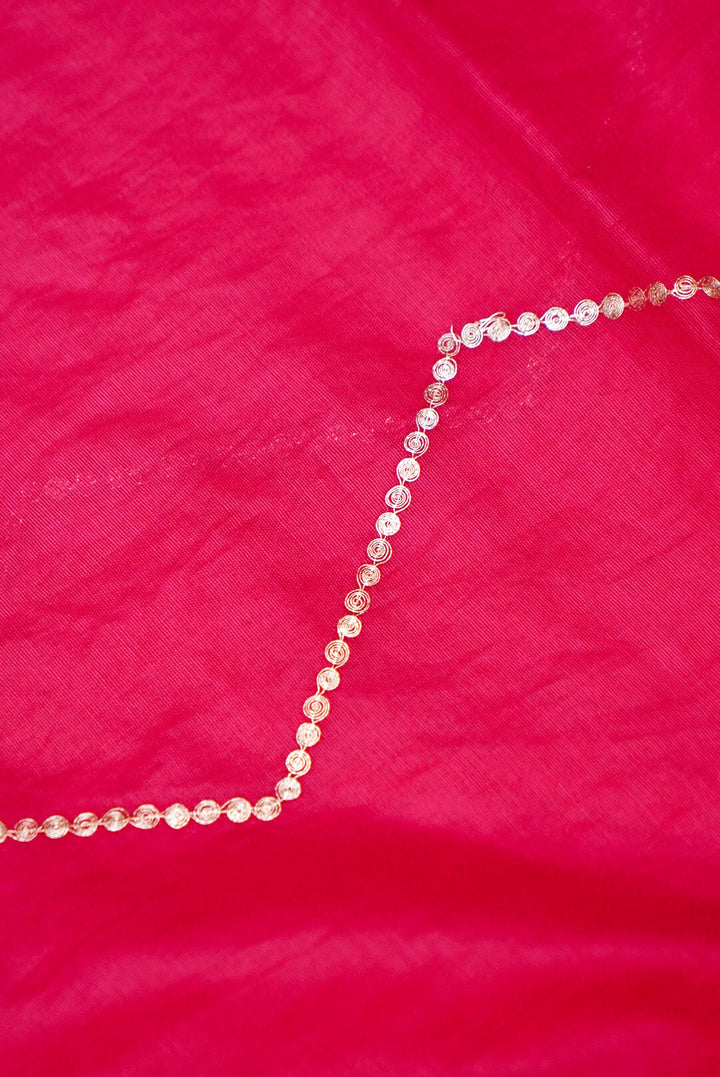 Pink Pure Mul Silk Suit with Zardozi Neckline and Pitta Zari Dupatta
