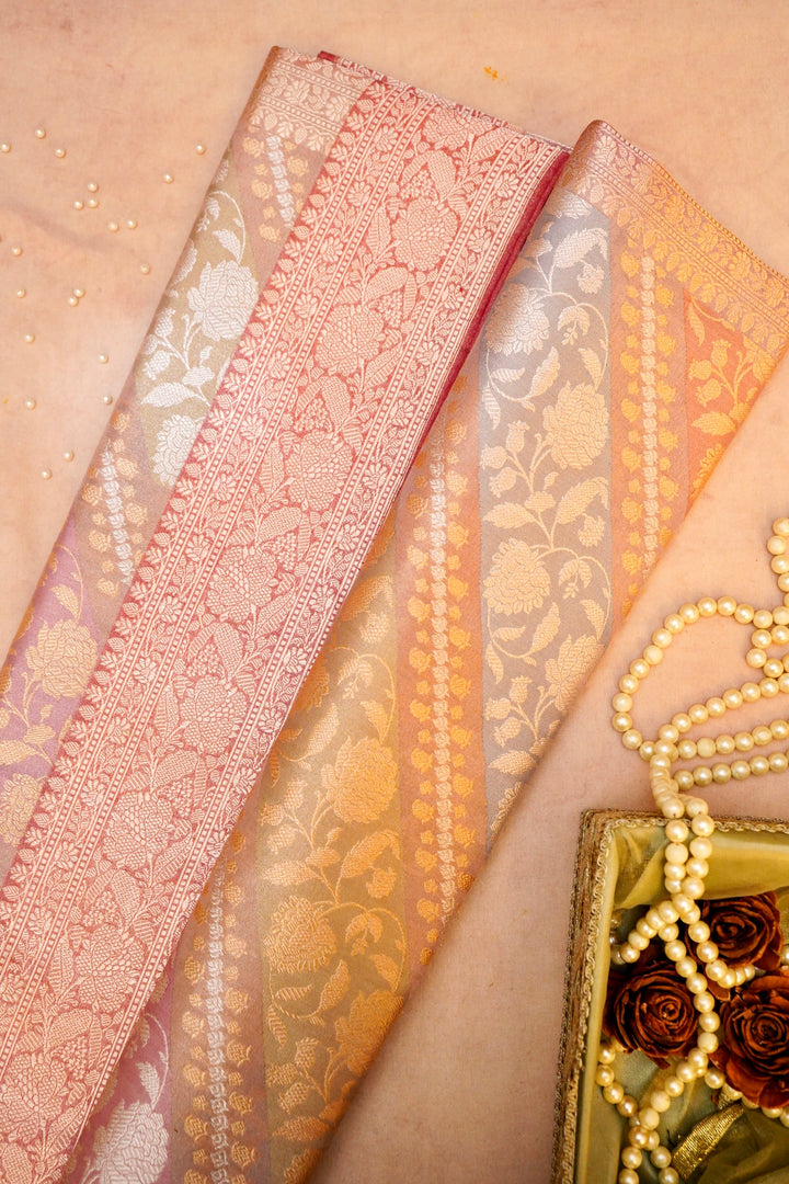 Svarnima of Handwoven Banarasi Rangkat Pure Tissue Katan Silk Saree